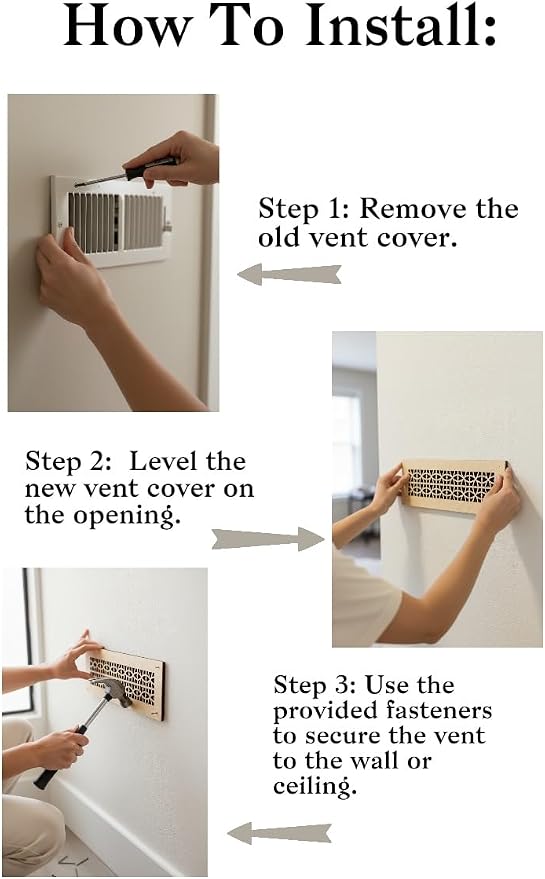 Vent Cover for walls and ceiling Custom Size Fan cover Wall Register Ceiling - Image 3