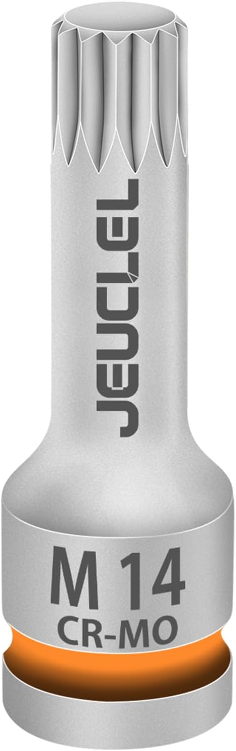 M14 Triple Square Impact Spline Bit Socket, 14mm 1/2" Drive Socket | 12 Point by JEUCLEL