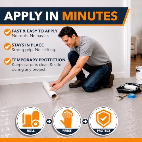 Carpet Protection Film 24" x 200 ft, Durable Temporary Stair Carpet Protector - Image 2