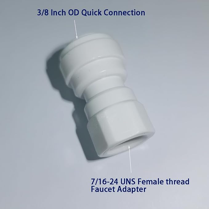 YZM Push-to-Connect Faucet Adapter, Double O-Ring Seal, 3/8" Tube OD x 7/16"-24 - Image 3