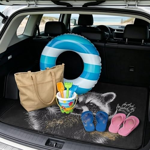 Small Raccoon Dog Car Trunk Mat 29"x39" - Image 2