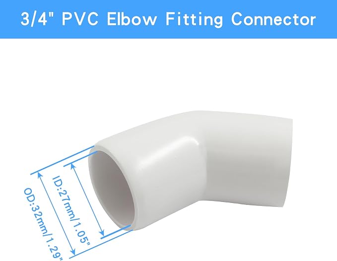 Piutouyar 4 Pcs 3/4" 45 Degree Elbow PVC Pipe Fitting, 2 Way | Furniture Grade - Image 2