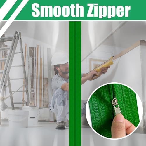 Tigeen 2 Roll Heavy Duty Zipper Door Dust Barriers 7 ft x 14 Inch - Image 4