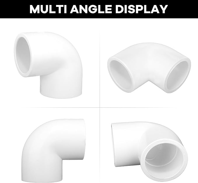 12 Pack 1 inch 90 Degree PVC Elbow Pipe Fittings, 2 Way Right Angle Furniture - Image 6