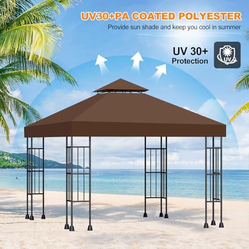10x10 Canopy Replacement Top Cover Canopy Top Replacement Double Layer Vented - Image 6