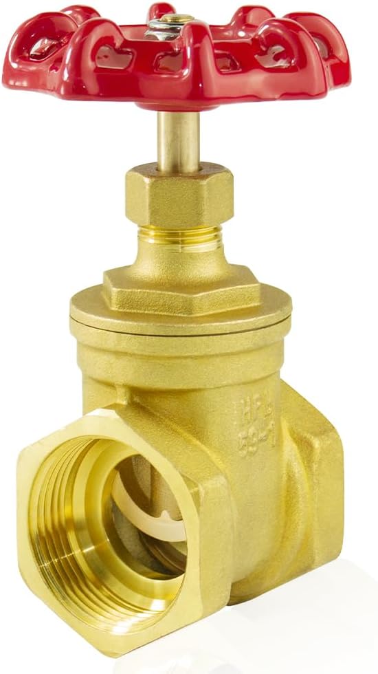 WiseWater 2" Brass Gate Valve, Rotating Sluice Valve Two-way Flow Manual Rotary by WiseWater