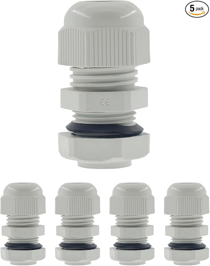 3/4 Inch NPT Strain Relief Nylon Cord Grip, SAFYY 5 PCS Waterproof Cable Glands by SAFYY