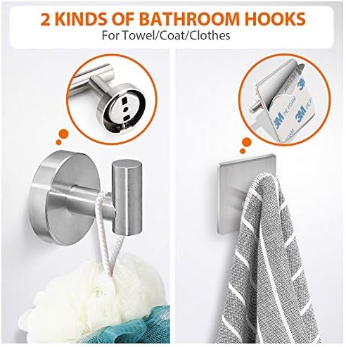 Tudoccy 5-Pieces Bathroom Hardware Set Brushed Nickel SUS304 Stainless Steel - Image 4