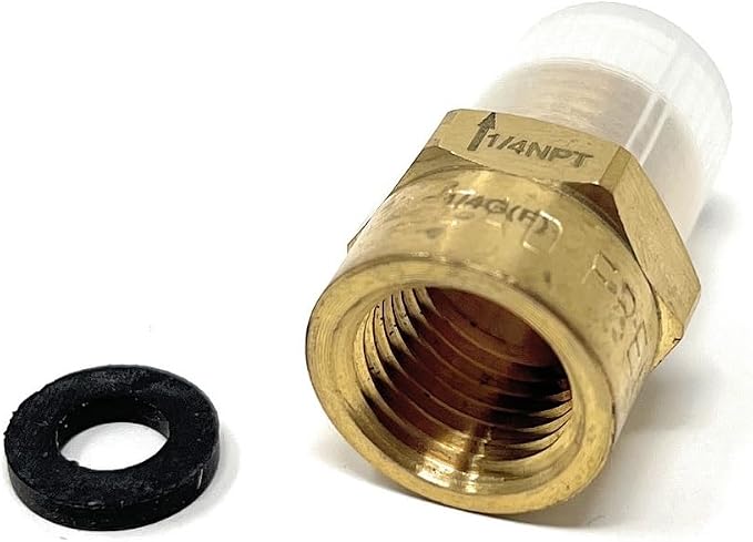 Cascada Lead-Free 1/4" G Thread Female to NPT Male Adapter | Brass Pipe Fitting - Image 7