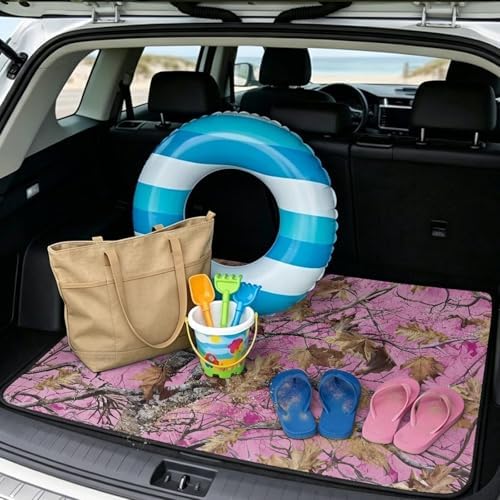 ELEQIN Pink Camo Hunting, Car Trunk Cargo Liner, Washable Easy Clean Auto Trunk - Image 2
