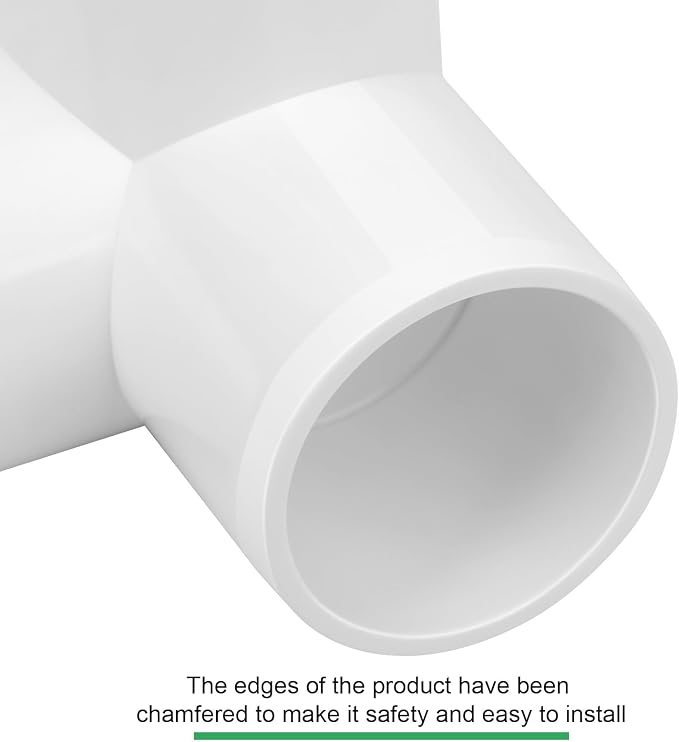 4Pack 1-1/2IN 3-Way Elbow PVC Fittings Furniture Grade SCH40 1.50" Tee 3 Way - Image 5