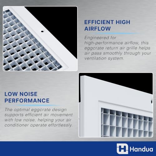 Fits 16x16 Duct Opening | Aluminum Eggcrate Return Air Grille | Low Noise & - Image 6