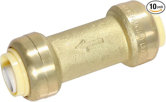 XFITTING 1/2 Inch x 1/2 Inch Push Fit Check Valve, 28-4-3=10XX, 10 Pieces by XFITTING