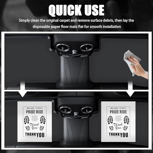 12PCS Paper Floor Mats for Cars Detail, Foldable Disposable Car Floor Mats for - Image 3