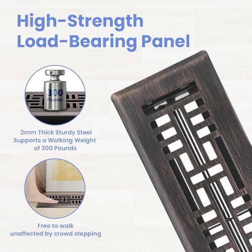 Howeall 2x12 Inches 2 Pack Heavy Duty Walkable Floor Register Easy Adjust Air - Image 2