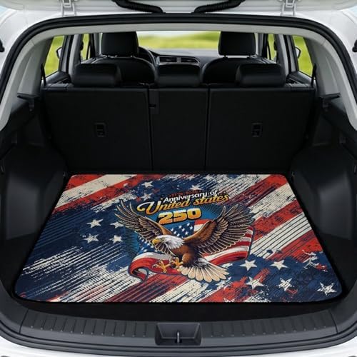 ELEQIN 250th 4th of July Car Cargo Liner Non Slip Backing Cargo Mat Rear Trunk by ELEQIN