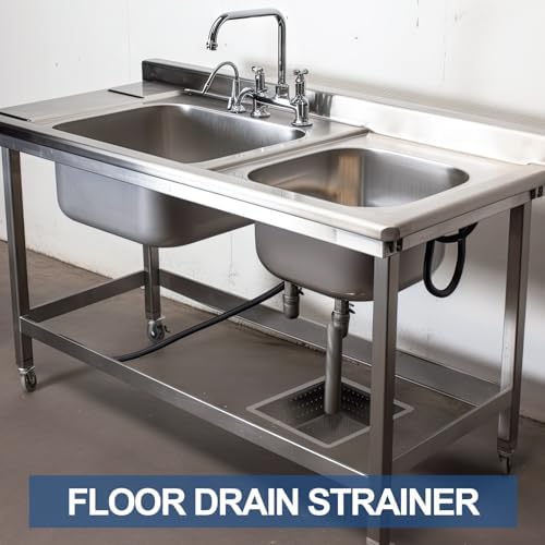 Tuanse 2 Pcs 10 x 10 x 3'' Stainless Steel Commercial Floor Drain Strainer - Image 6