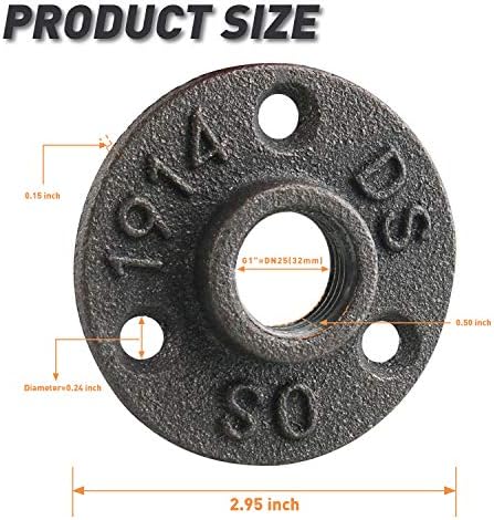 1" Floor Flange, Malleable Iron Threaded Pipe Flange - Image 2