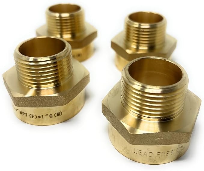 Cascada Lead-Free 1" G Thread Male to 1 1/4" NPT Female Adapter | G Thread Male - Image 5