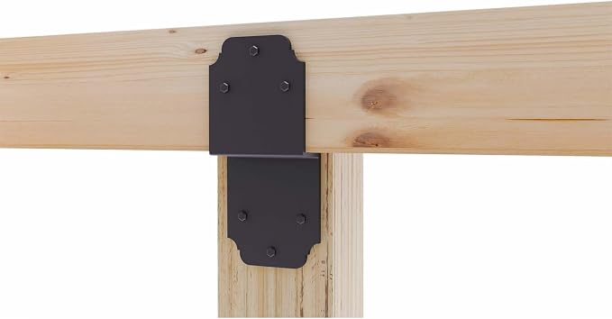 2packs Heavy Duty Pergola Brackets Black Z Bracket, Post to Beam Connectors - Image 3