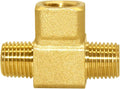 Joywayus Brass Pipe Fitting Barstock Street Tee T 3 way NPT 1/4" Male × 1/4" by Joywayus