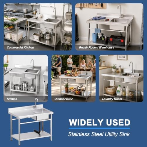 39" Stainless Steel Utility Sink - Image 2