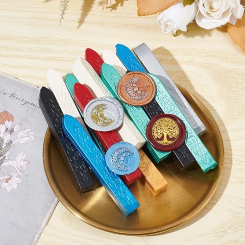 CRASPIRE Wax Seal Stamp 1.18In/30mm Tree of Life Reusable Stamps Plant Patterns - Image 4