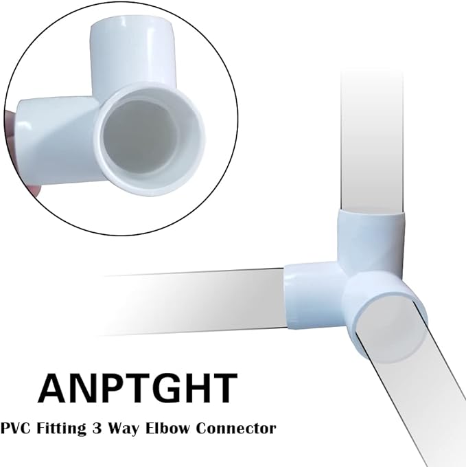 1-1/2“ Tee PVC Fitting 3 Way Elbow Connector, Furniture Grade 90 Degree Elbow - Image 5