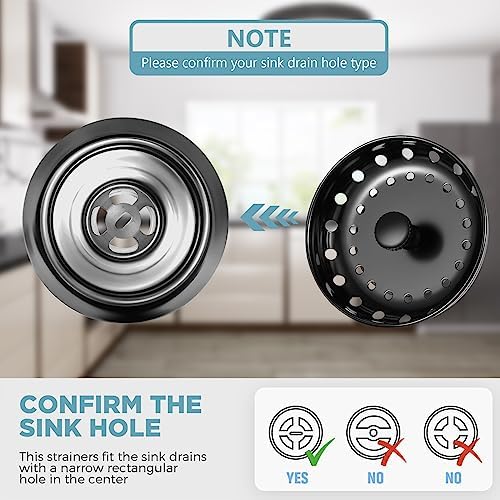 Zonon 5 Pcs 3-1/2 Inch Kitchen Sink Drain Strainer Assembly - Image 4