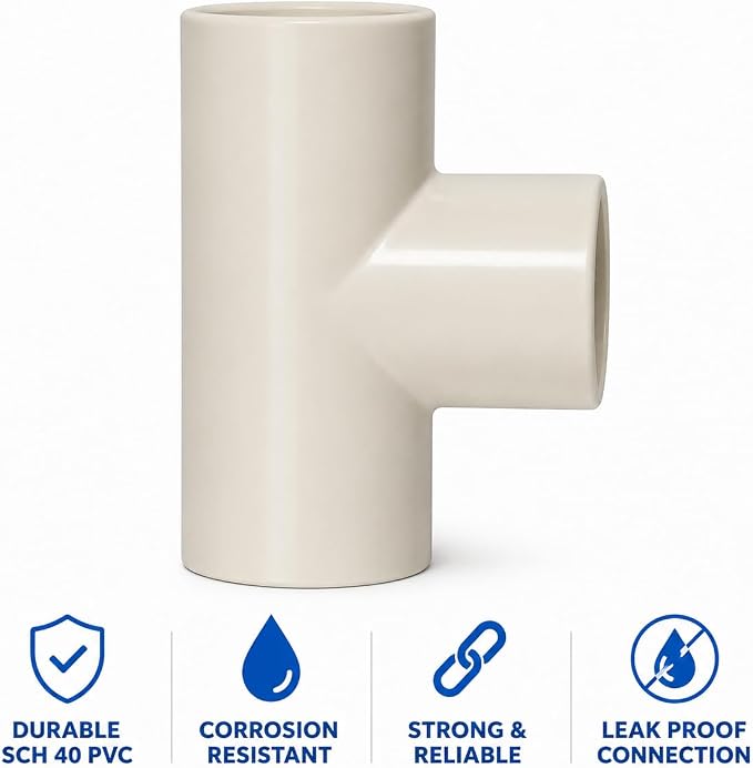 1/2 Inch SCH 40 PVC Fittings Kit, Slip x Slip Elbows, Couplings & Tees - Image 3