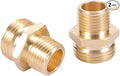 3/4" GHT Male to 1/2" NPT Male Connector, Brass Garden Hose Fitting 2pcs by ZKZX