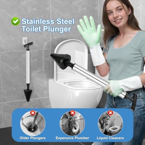 Toilet Plunger & Bathroom Plunger, High Pressure Heavy Duty - Image 2