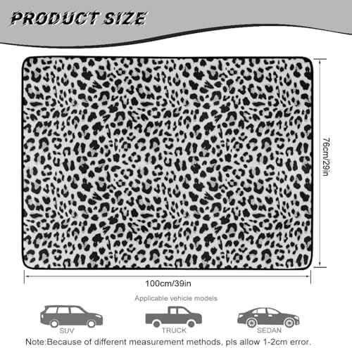 Black Leopard Cargo Liner for SUV Sedan 29"x39" - Image 7