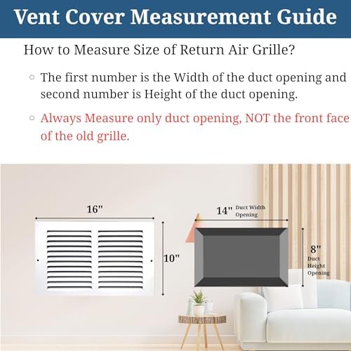 14x08 Air Return Vent Cover, Solid Steel White, 10 Pack - Image 7