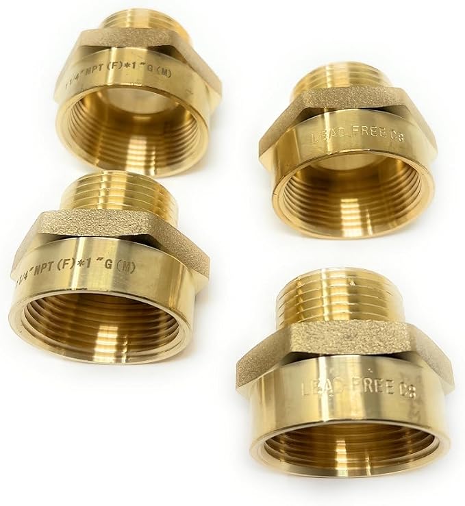 Cascada Lead-Free 1" G Thread Male to 1 1/4" NPT Female Adapter | G Thread Male - Image 4