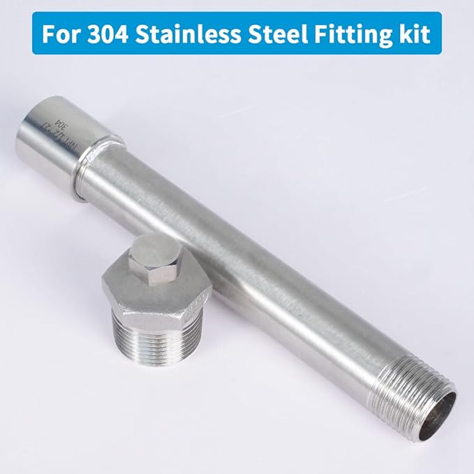 Quickun 304 Stainless Steel Pipe Fitting, 1/2" NPT x 1/2" NPT Male Malleable - Image 5