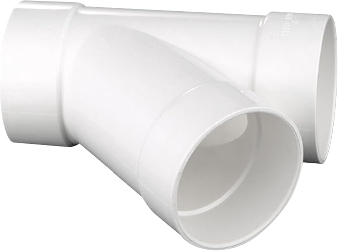 3" PVC 45 Degree Wye DWV Sanitary Y-TEE Street Drain Waste white | Vent PVC - Image 7