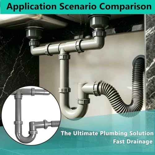 1-1/2" Universal Double Bowl Sink Drain Kit - Image 7