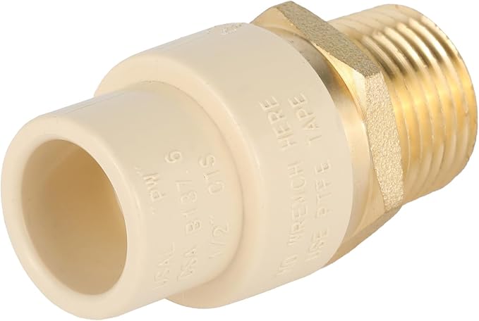 EFIELD 1/2"CPVC X 1/2"Male Thread NPT Transition Coupling, Brass Adapter Pipe - Image 4