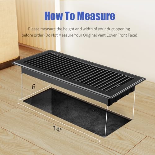 Floor Register Fits 6x14 or 14x6 Duct Opening, Heavy Duty Steel Floor Vents - Image 2