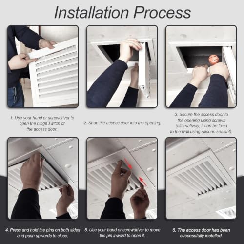Light Gray Air Return Grille, Aluminum Access Panel - Image 7