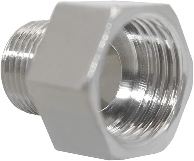 Joywayus 1/2"G Female to 3/8"G Male Thread Pipe Fitting Nickel Plated Copper - Image 4