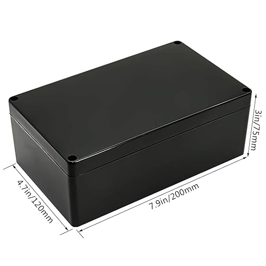 ABS Plastic Electrical Project Case Power Junction Box, Project Box Black 7.87 - Image 4