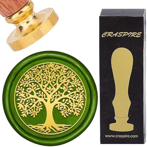 CRASPIRE Wax Seal Stamp 1.18In/30mm Tree of Life Reusable Stamps Plant Patterns by CRASPIRE