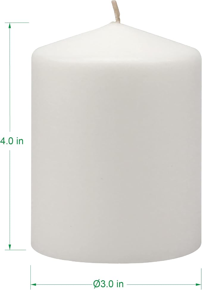 Stonebriar Unscented White Tall Pillar Candles, 35 Hour Burning Candle Pillars - Image 6
