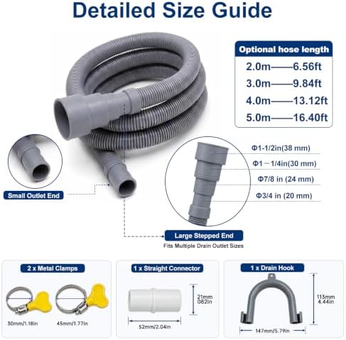 6 FT Washing Machine Drain Hose Extension Kit - Image 5