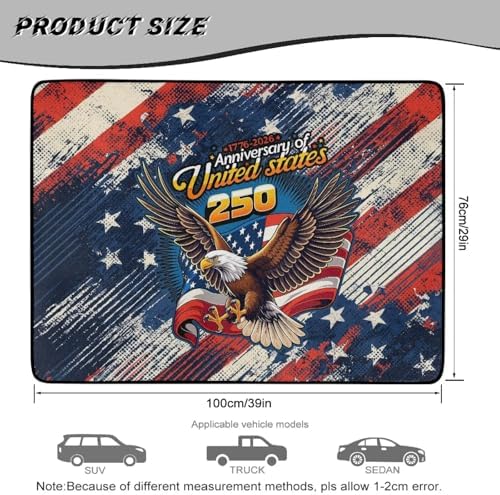 ELEQIN 250th 4th of July Car Cargo Liner Non Slip Backing Cargo Mat Rear Trunk - Image 7