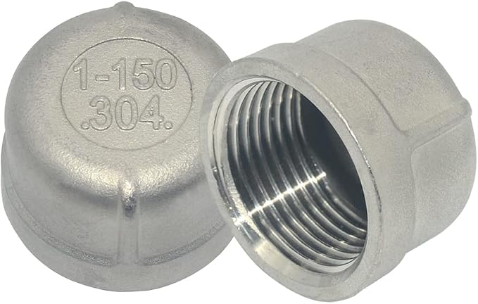 1" Cap, NPT Female Threaded Cast Pipe Fitting, Stainless Steel 304 - Image 6