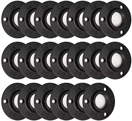 1" Antirust Black Painted Floor Flange, 20 Pack Malleable iron Pipe Fittings by HomeTZH