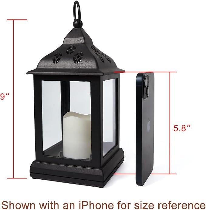 2-Pack 9.5" Vintage Decorative Candle Lantern - Image 2